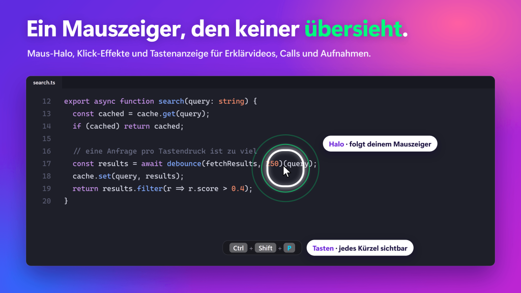 Mauszeiger highlighten für Windows
